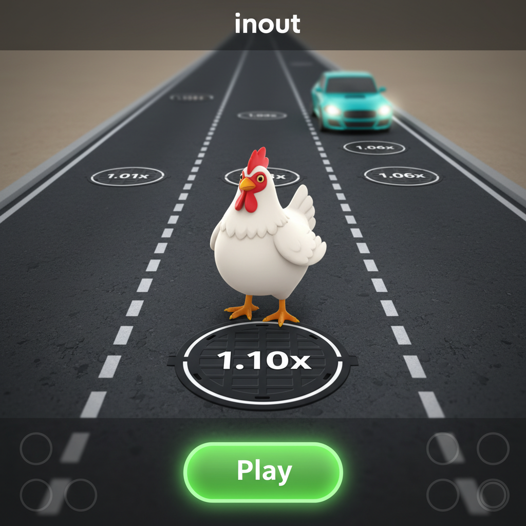 Momento del cash-out in Chicken Road 2 — il pollo è alla corsia 4 con moltiplicatore cumulativo 1.10x e pulsante di incasso evidenziato